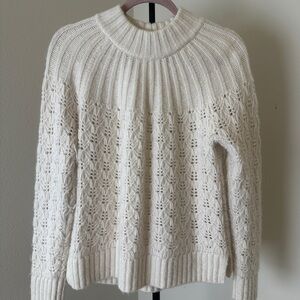 Madewell Cream Textured Turtleneck Sweater